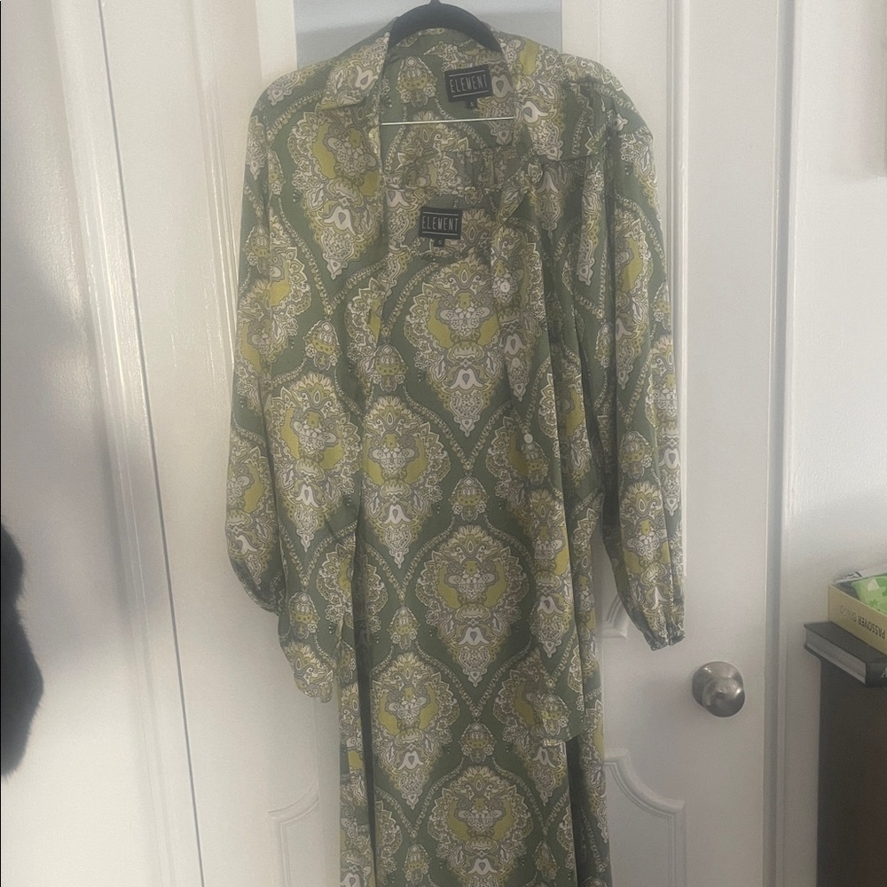 Element Green and Yellow Paisley Shirt